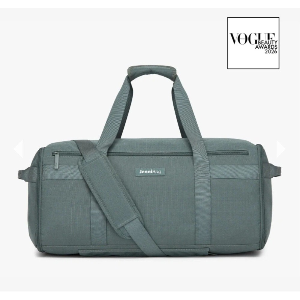 JenniBag 2-in-1 Travel Garment Duffel Bag Grey Ripstop Weekend Bag 21x9x12